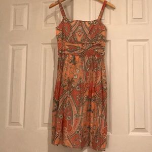 Peach paisley summer dress